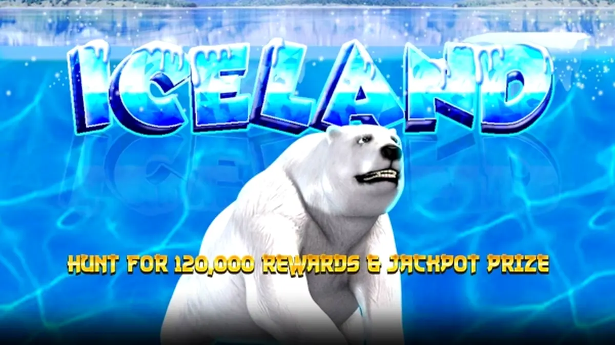 Tampilan visual slot Iceland dengan latar belakang pemandangan es dan aurora